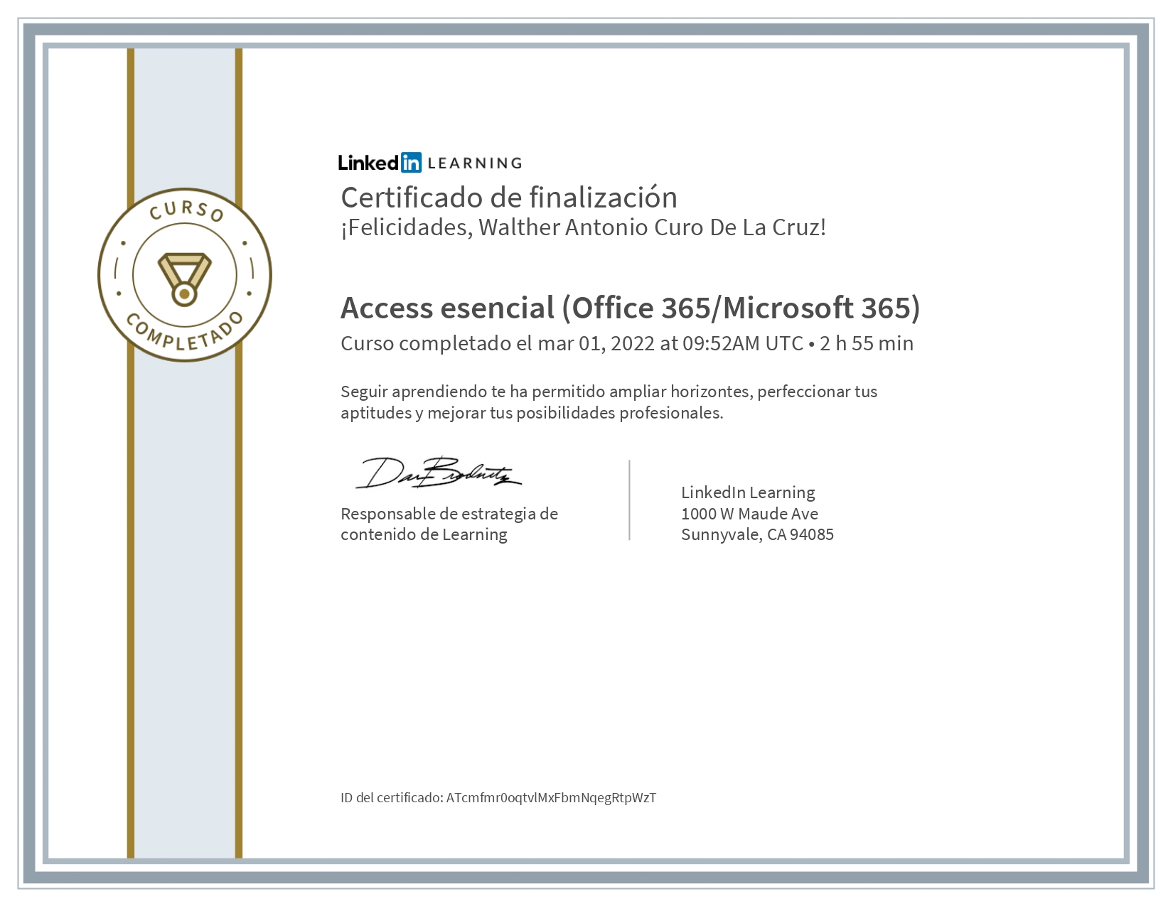 Certificado Access esencial Office 365 Microsoft