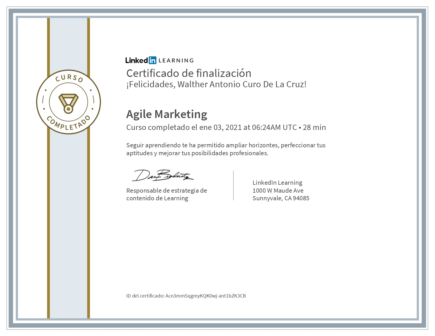 Certificado Agile Marketing