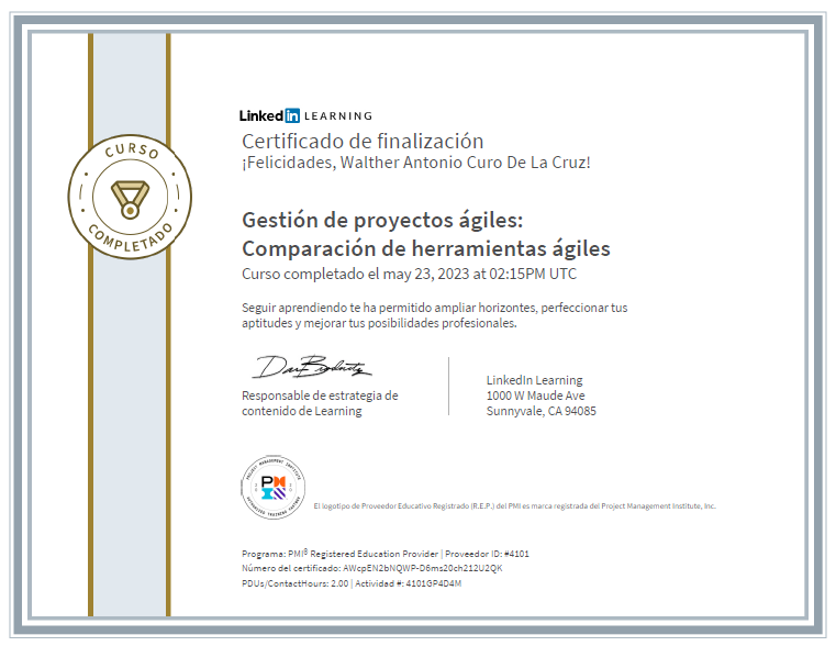 Certificado Gestión de proyectos ágiles - Comparacion de herramientas Agiles